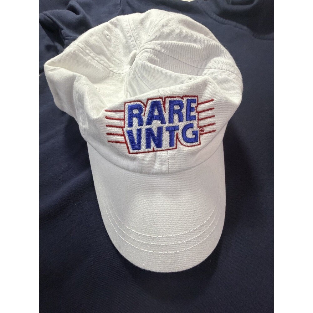 Rare Vintage White Hat Adjustable Buckle Strap Cap One Size Unisex